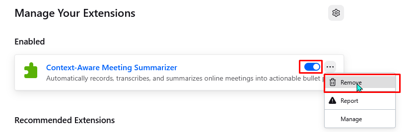Firefox user interface showing the 